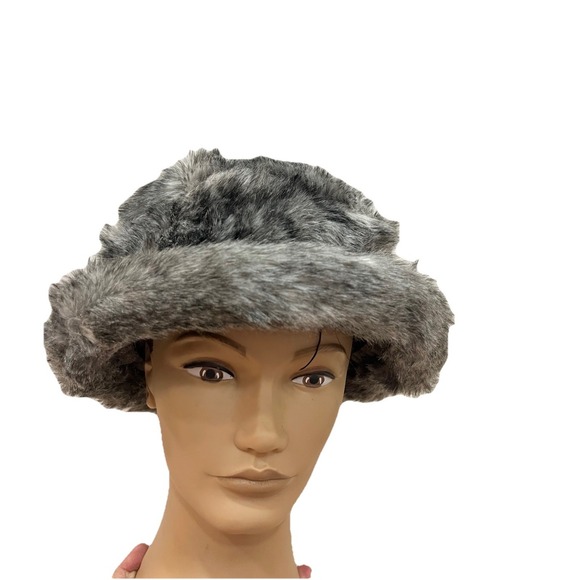 Parkhurst Gray Faux Fur Bucket Hat Winter‎ Cloche Made in Canada RN 89898 main image 6